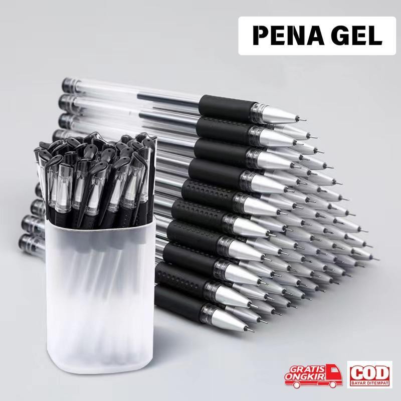 

(BISA COD) 100 PCS Pena Gel Hitam Berkualitas Tinggi isi ulang berbasis air 0,5mm - 100 PCS (Harga Grosir) - Stationery