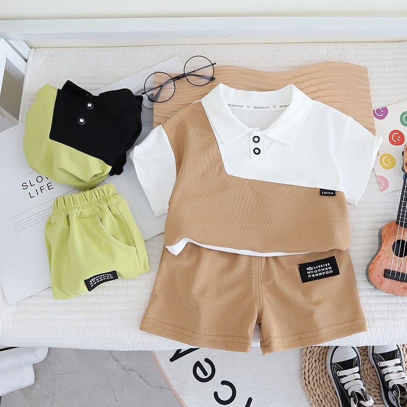 Setelan Polo Anak Laki Laki Import Stelan Kaos Polo Anak Cowok Impor Kaos Design Baju 2 Warna Miring