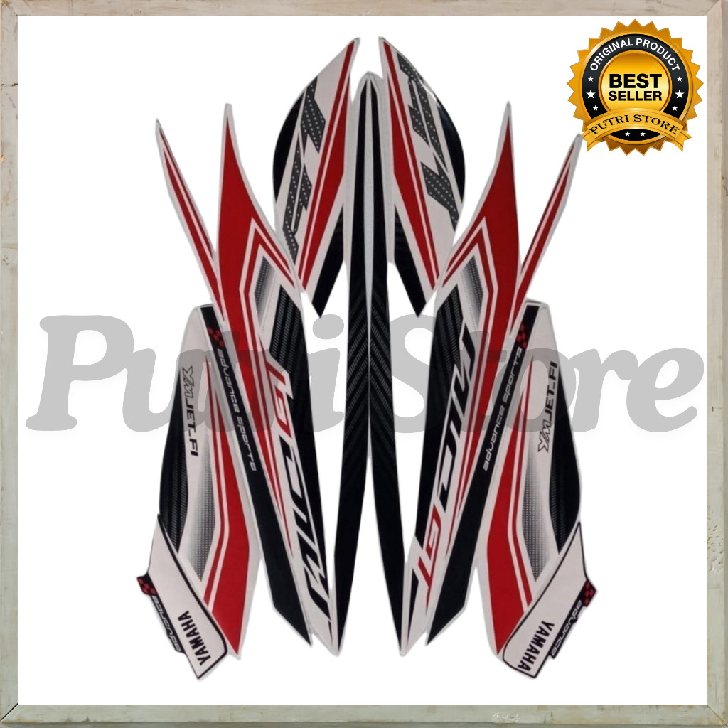 STIKER STRIPING STANDART MIO SOUL GT 2013 HITAM PUTIH LIS BODY MOTOR MIO SOUL GT 2013 queen stiker
