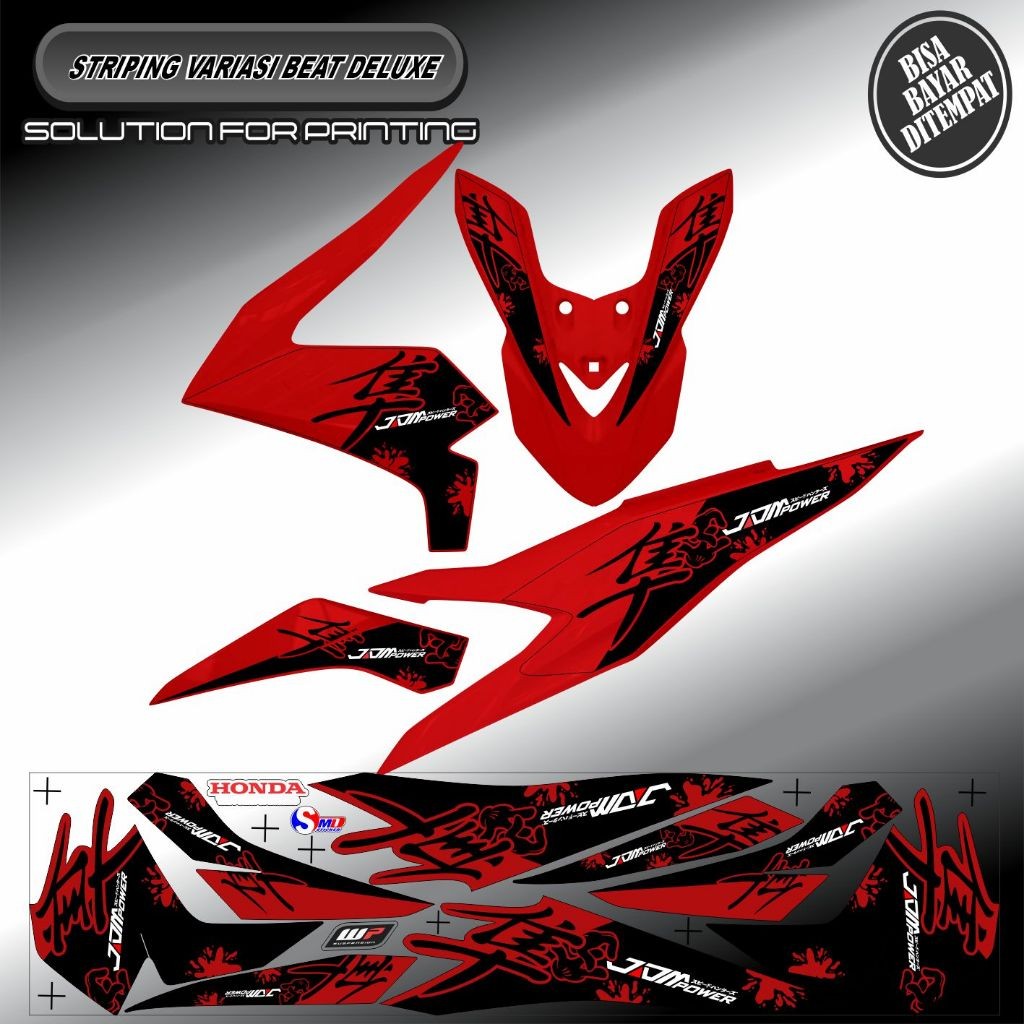 Striping sticker variasi beat deluxe JDM HAYABUSA