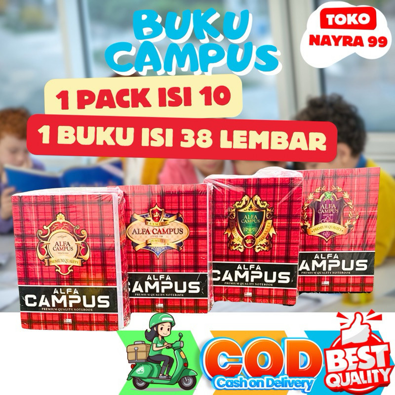 

buku tulis campus kwarto isi 38 lembar 1pack isi 10buku