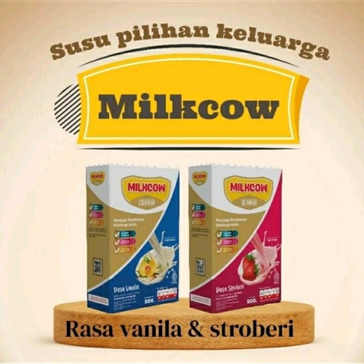 

[PAKET MIX ISI 2 MILKCOW VANILA + STROBERY ] MILKCOW Susu sapi penggemuk badan 500 gram