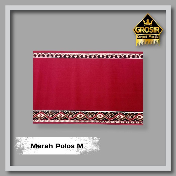 ✨TERLARIS - Karpet Masjid Medeena Tebal 8mm Meteran / Karpet Sajadah - Merah Polos M