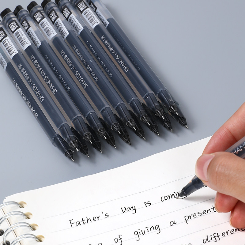 

12 Pieces Triangular Gel Pen Set School Supplies Black Blue Red Ink Color 0.5mm Ballpoint Pen Student School Office Stationery