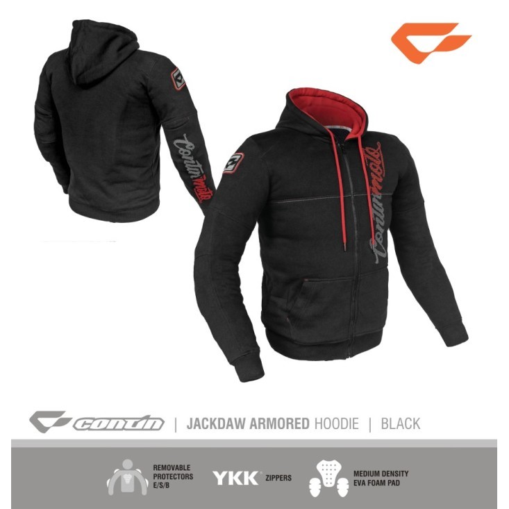 JAKET MOTOR HOODIE PROTECTOR CONTIN JACDAW ARMORED HOODIE | JAKET TOURING CONTIN | ORIGINAL