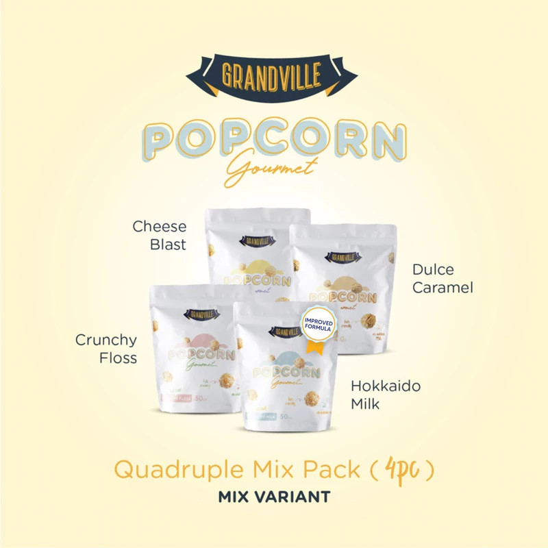 

Grandville Popcorn Gourmet Pack All Variant Cemilan Bayi - Makanan Bayi