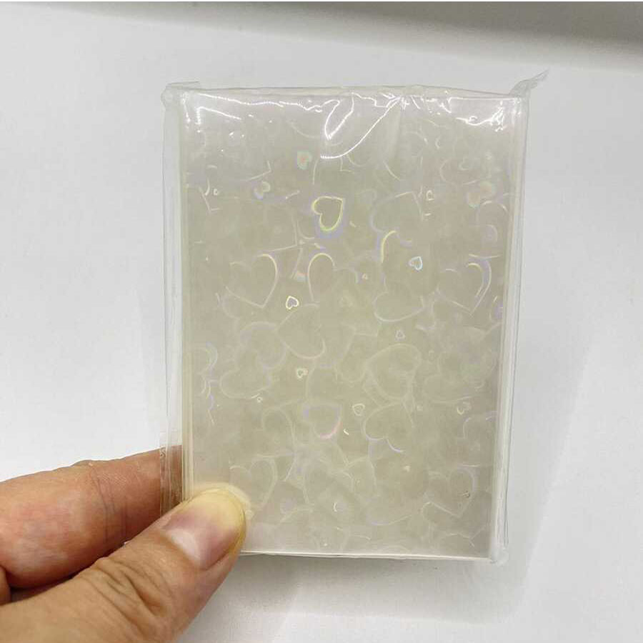 

Sharkbang 50pcs/Lot Holo Card Sleeves 61x91mm Heart Laser PP Kpop Holder For Postcards Films Game Cards Photocard Protector