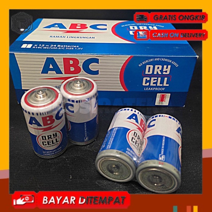BATU BATERAI ABC BIRU R-14 TANGGUNG 2 PCS