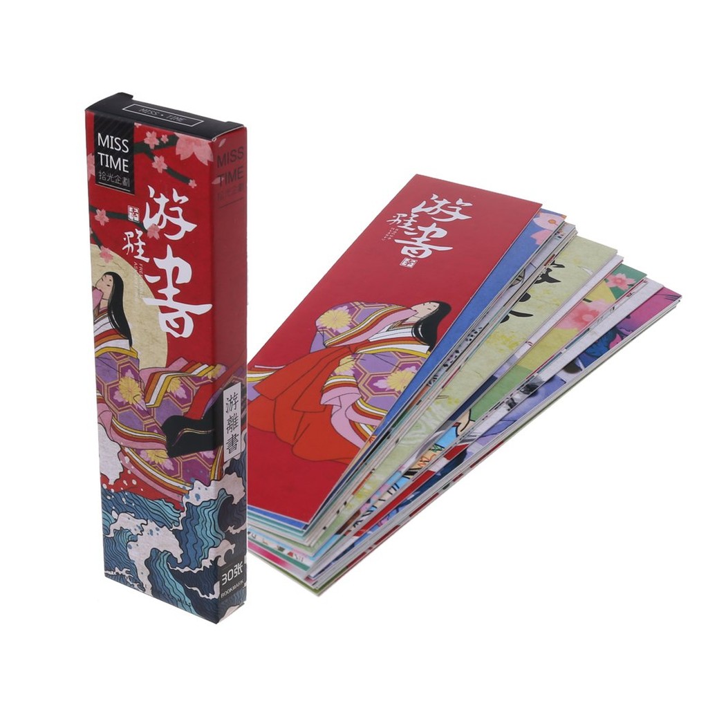 

30 Sheets/pack Paper Bookmark Vintage Japanese Style Book Marks For School Student