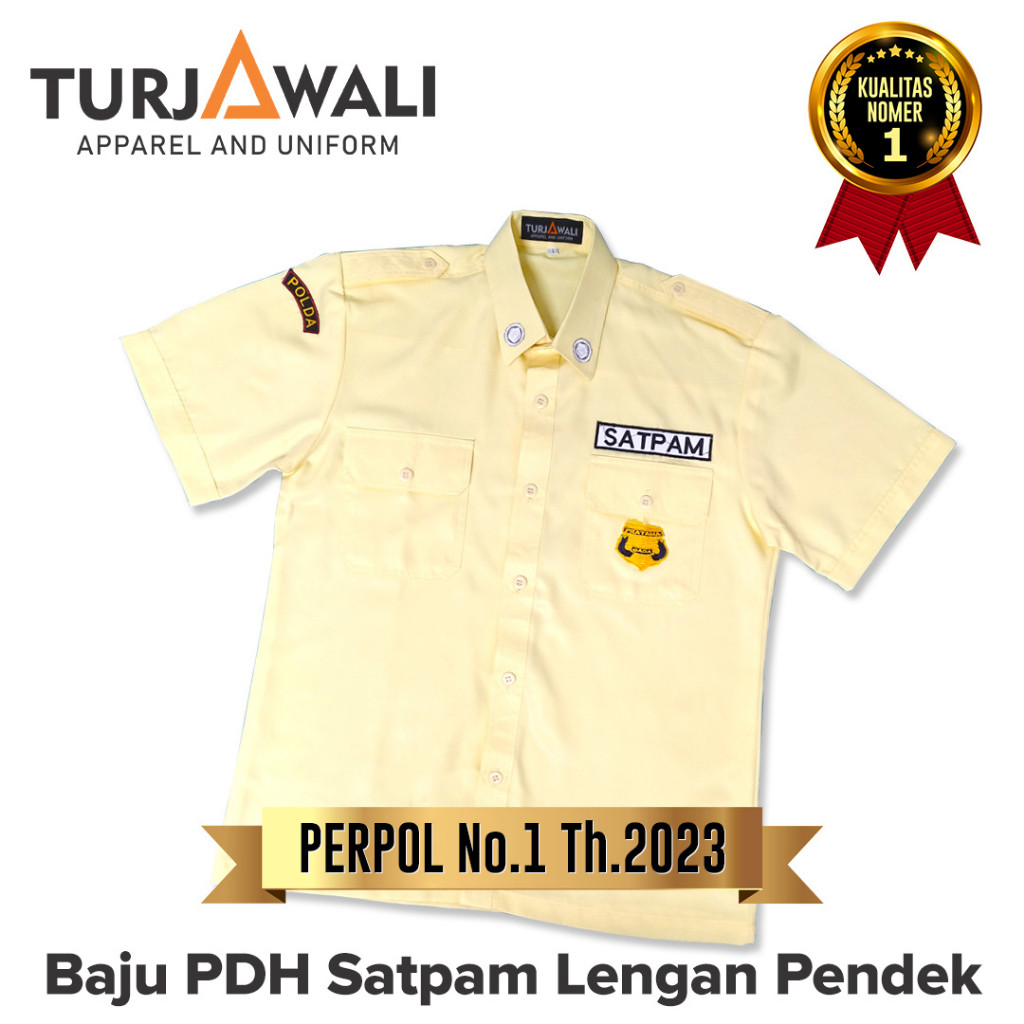 Seragam PDH Satpam Krem Lengan Pendek Terbaru 2023 / Seragam Satpam Krem Lengan Pendek PDH / Seragam
