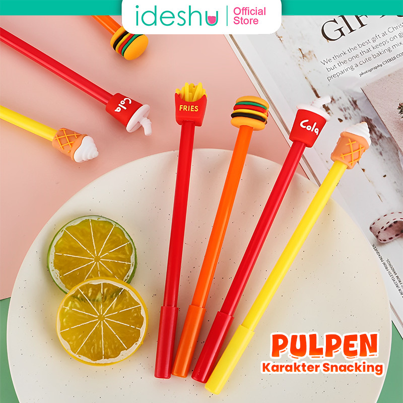 

Pulpen Tinta Anak Sekolah Karakter Snacking Pen Tinta Gel 0.5mm