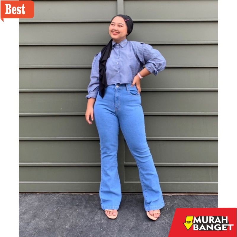 celana cutbray wanita terbaru Celana Highwaist Cutbray Jeans Jumbo Wanita Big Size 35-42 tekini.....