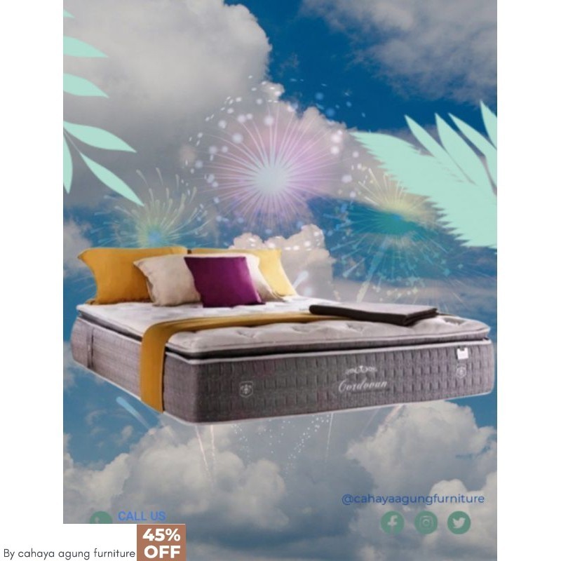 kasur matras mattress central type cordovan spring latex pillow top by central springbed