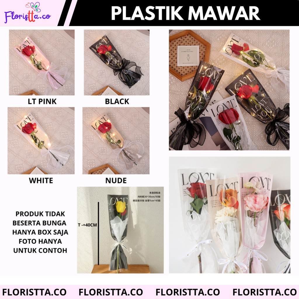

Plastik Bunga Singgle Flower Buket OPP (PACK ISI20)