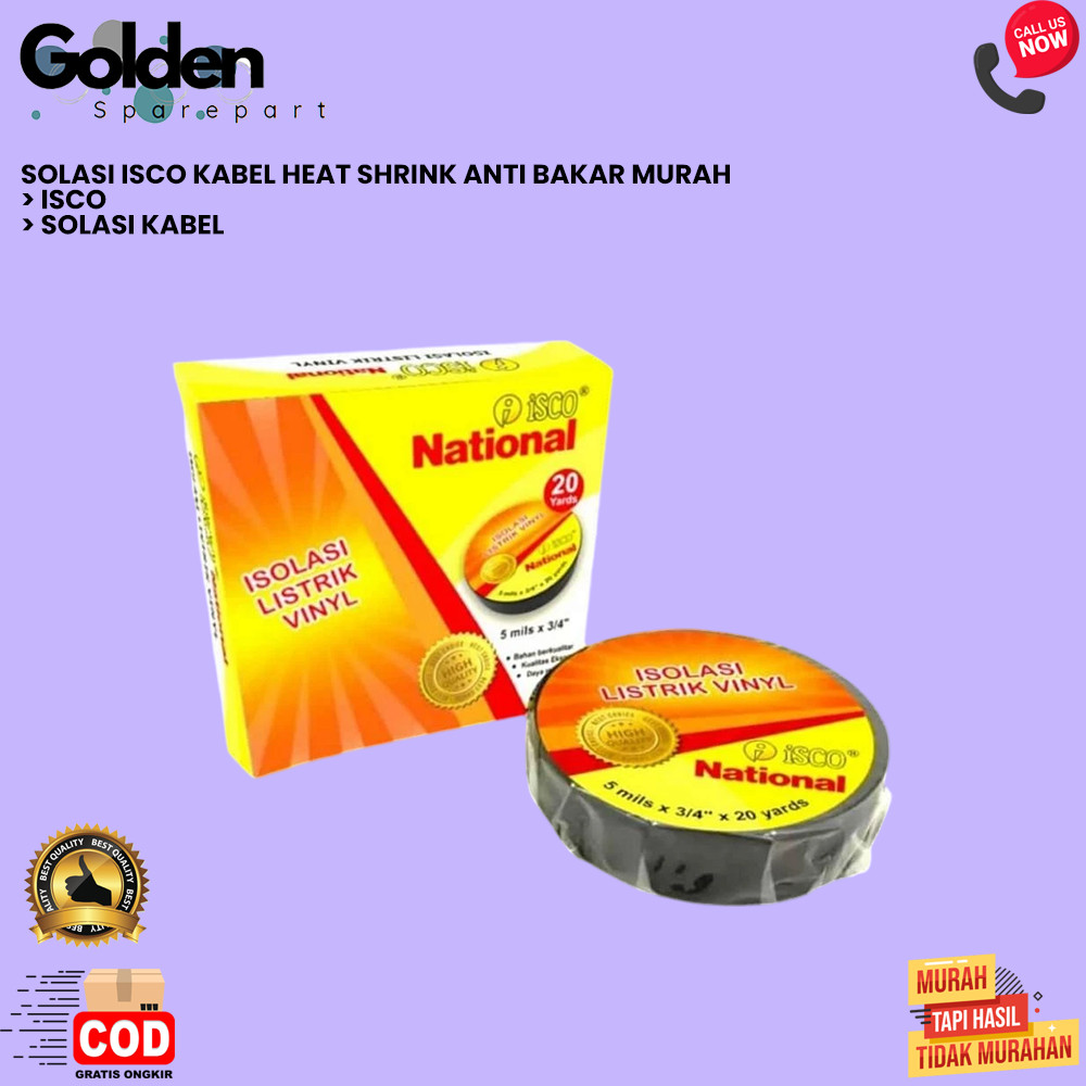SOLASI ISCO KABEL HEAT SHRINK ANTI BAKAR MURAH GOLDENS