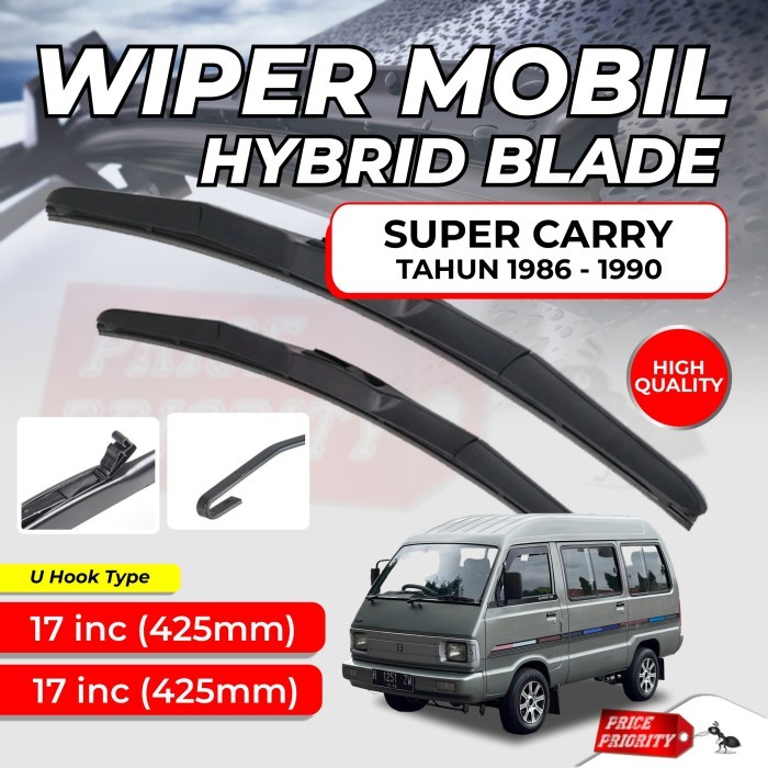 Wiper Mobil Suzuki Carry Karet Wiper Frameless Hybrid Blade Set RWB - Super Carry