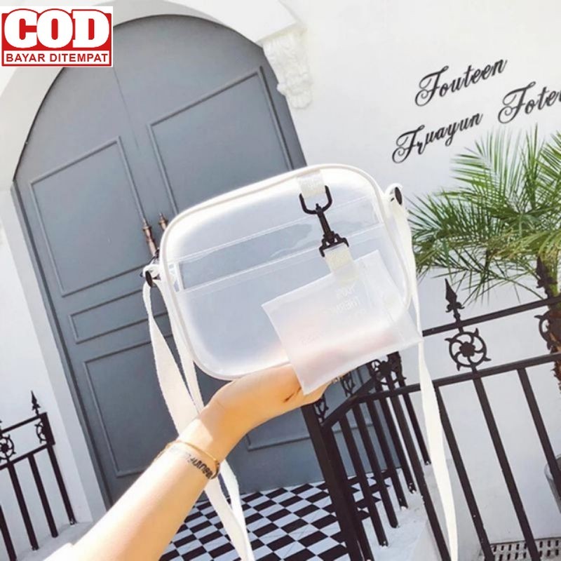 Tas Selempang Wanita Sling Bag Transparan