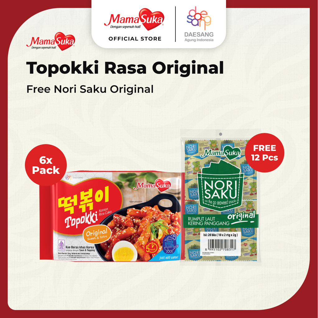 

MamaSuka - Topokki Original 134 gr Free Nori Saku Original