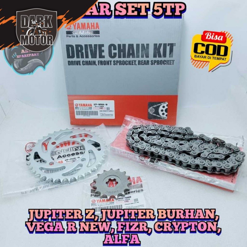 GEAR SET 5TP ASLI ORIGINAL Motor YAMAHA JUPITER Z Lama , JUPITER Z BURHAN Burung hantu , VEGA R NEW 