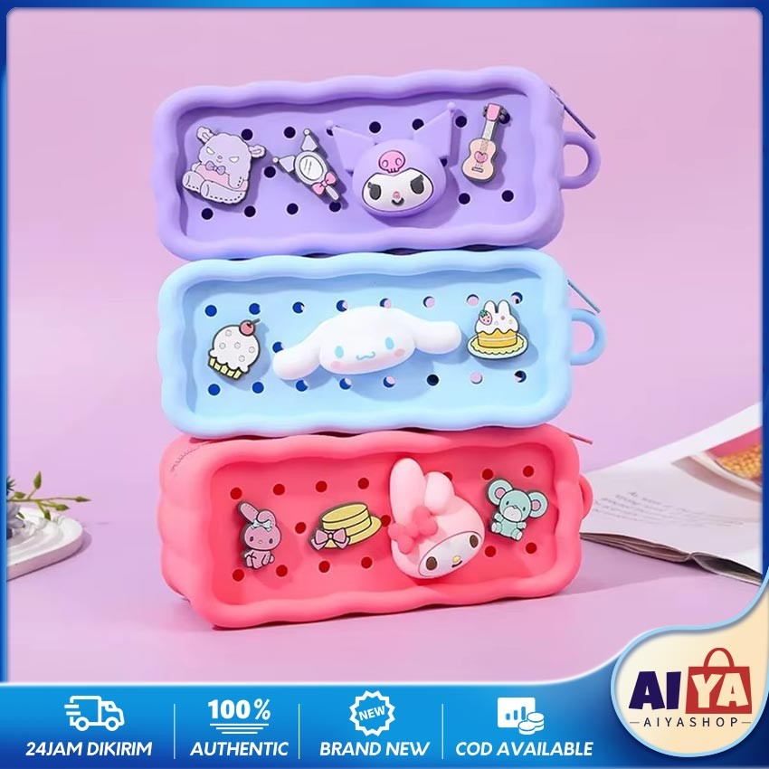 

Kotak Pensil Silikon Kapasitas Besar Jibbitz Sanrio Tempat Pensil Case Kartun Tempat Pensil Jibbitz Karakter Lucu