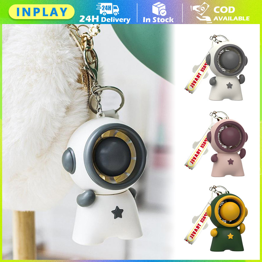 Saku Kipas Angin Mini Portable Bentuk Astronot Luar Angkasa / Gantungan Kunci Kipas Astronot