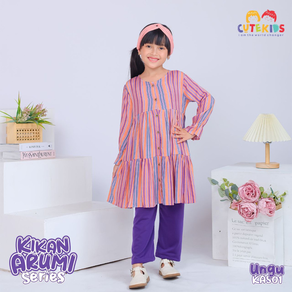 Kikan Arumi Series One Set Tunik dan Celana Ukuran Anak-Anak by Nhitnout