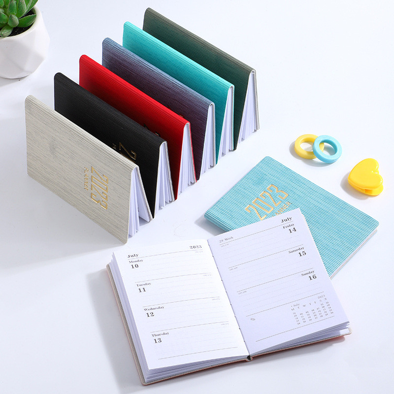 

2024 Notebooks A7 Agenda Weekly Office Notepad Pocket Note Book Diario Calendar Notebook Papelaria Planner Leather Diary Caderno