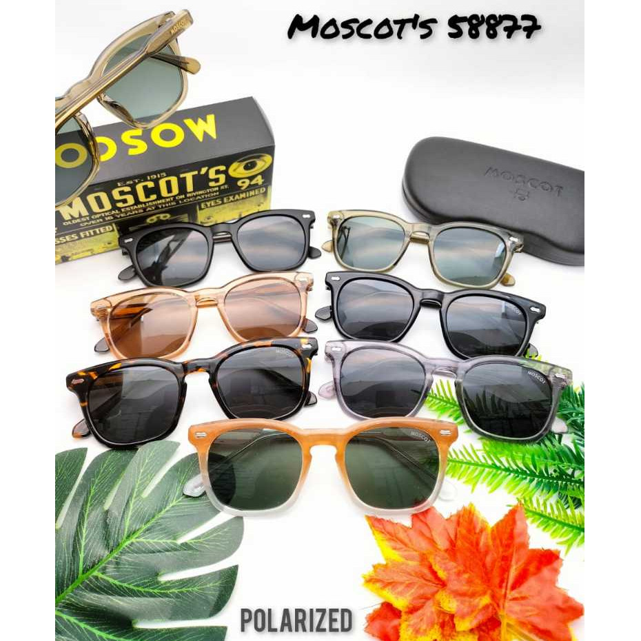 Kacamata Pria Wanita Moscot 58877 Lensa Polarized Gagang Tulang Besi