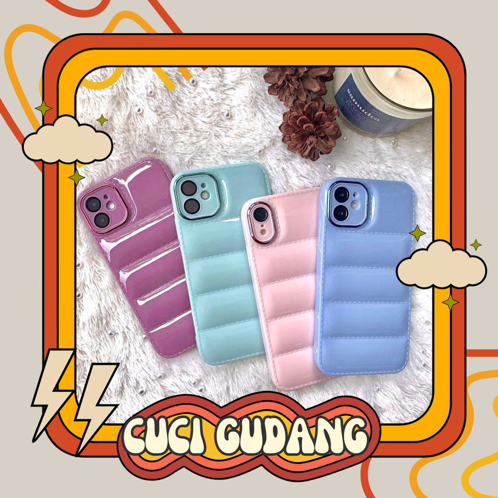 [CUCI GUDANG] Puff Glossy Case for iphone 13 14 pro max 15