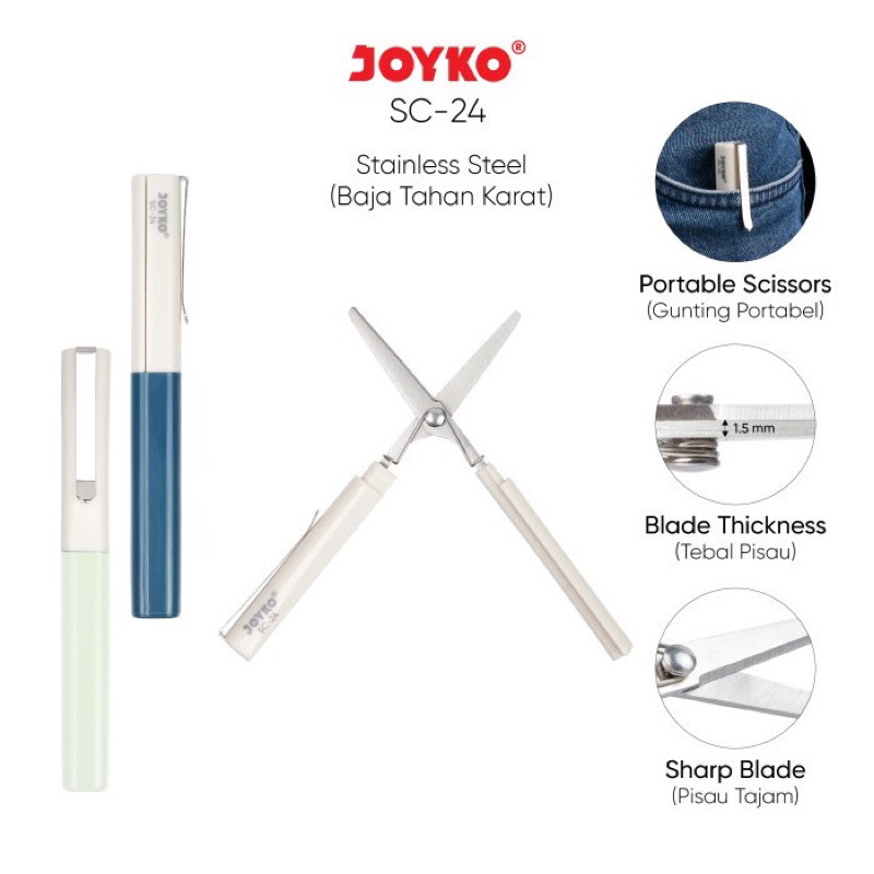 

Gunting Portable Scissors Joyko SC-24 Gunting Lipat Saku