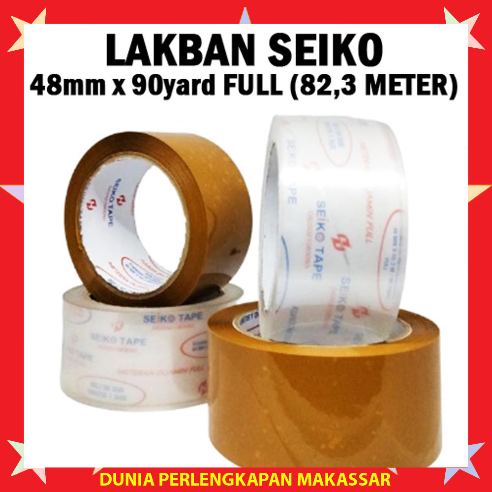 

P01C15 Lakban SEIKO Isolasi Bening Cokelat Plakban Selotip Super Clear Tan