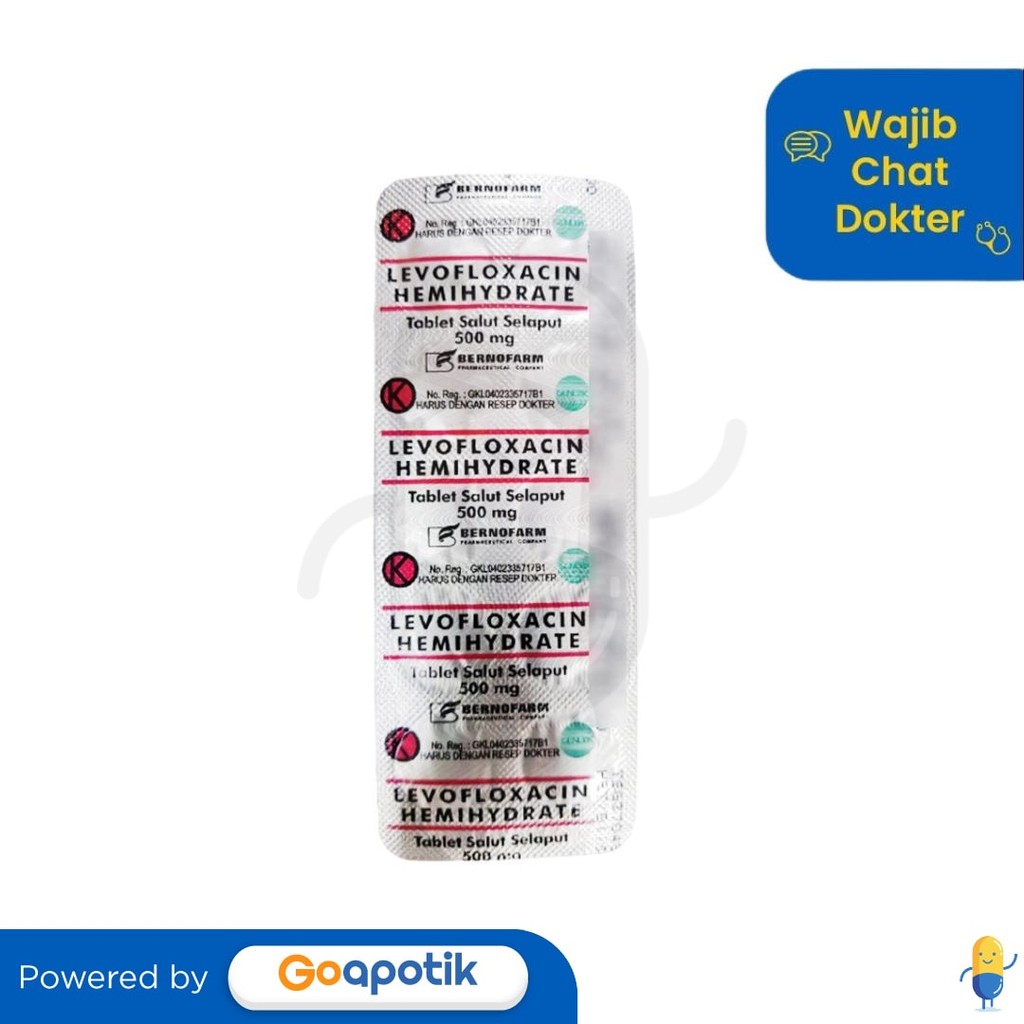 Levofloxacin Hemihydrate Bernofarm 500 Mg Strip 10 Tablet