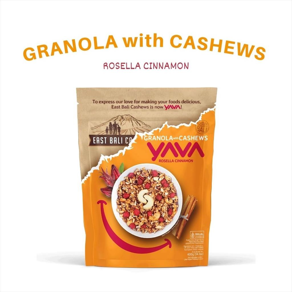

Granola Rosella Cinnamon 400g - Yava East Bali Cashews