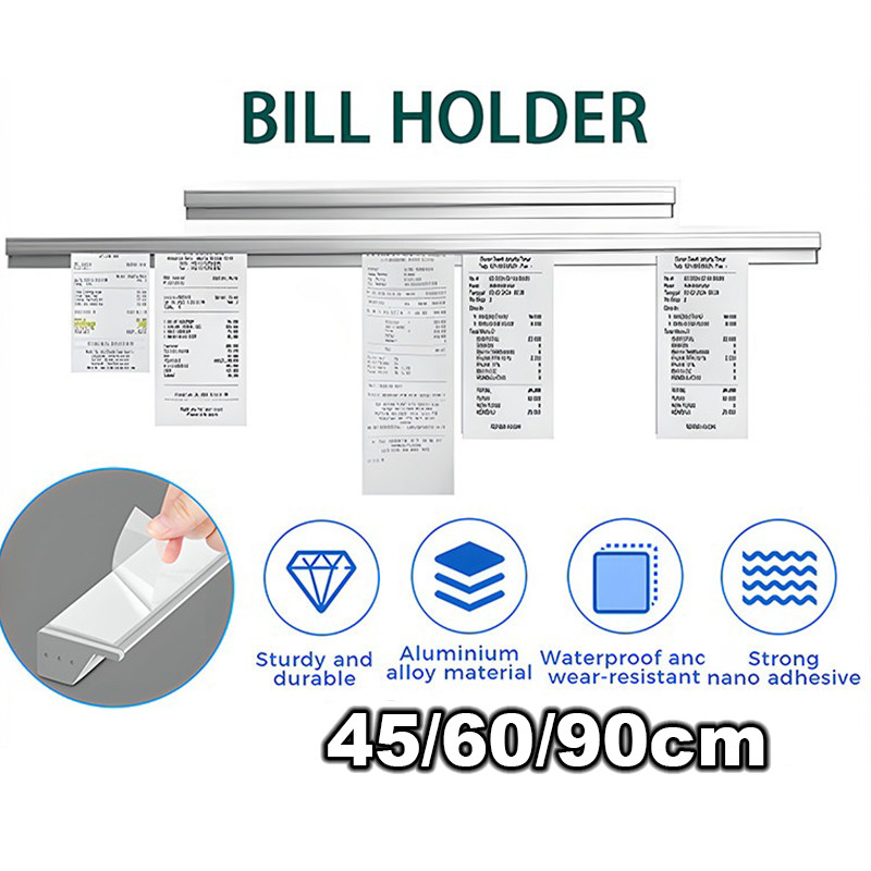 

Bill Holder/ Receipt Holder/ Capitan Nota Stainless 45x6cm/60x6cm/90x6cm/Penjepit Kertas Bon Bill