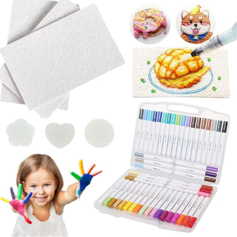 

3d Drawing Magic Puffy Paint Diy Canvas Drawing With 12 Colors Pens Art Supplies Sponge Puffy Drawing Texture Painting Kit Gifts