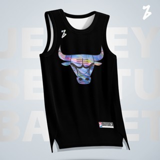 sale Jersey Basket Michael Jordan Chicago Bulls #23 HITAM BLACK RAINBOW – Swingman Baju Kaos Atasan