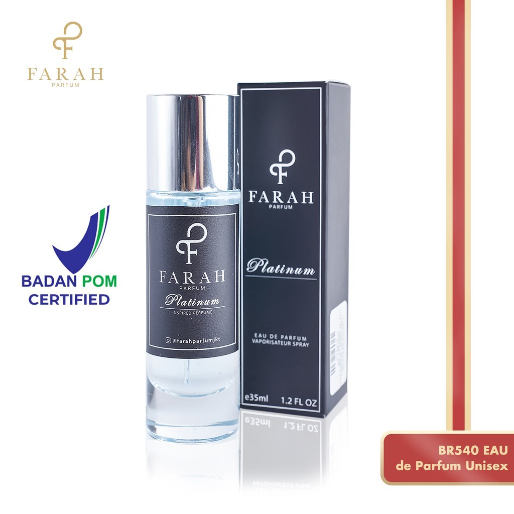 BR540 Eau De Parfum Unisex Platinum by Farah Parfum - Parfum Unisex Tahan Lama