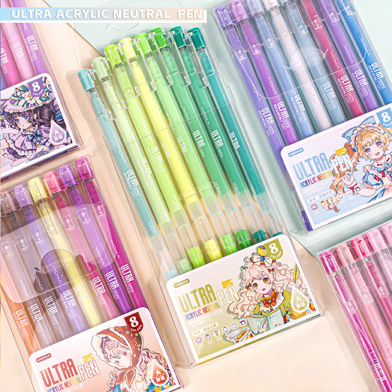 

davedesign #ST190 ULTRA ACRILYC NEUTRAL GEL PEN SET 8 IN 1 PREMIUM IMPORT PULPEN GEL WARNA WARNI NETRAL ACRILIK PENA ANAK SEKOLAH SD SMP SMA DIY JURNAL MEMO CATATAN PHOTOBOOM DIARI NOILPOIN ALAT TULIS KANTOR