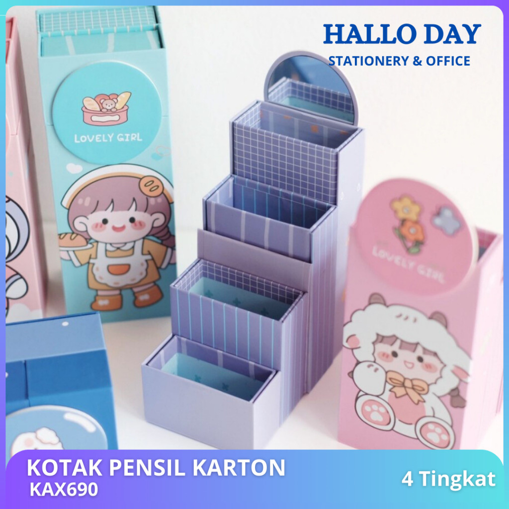

JAMIN MURAH !!!HD Kotak Pensil Karton Berdiri Tingkat + Cermin / Tempat Pensil Anak Sekolah(BISA LANGSUNG ORDER)