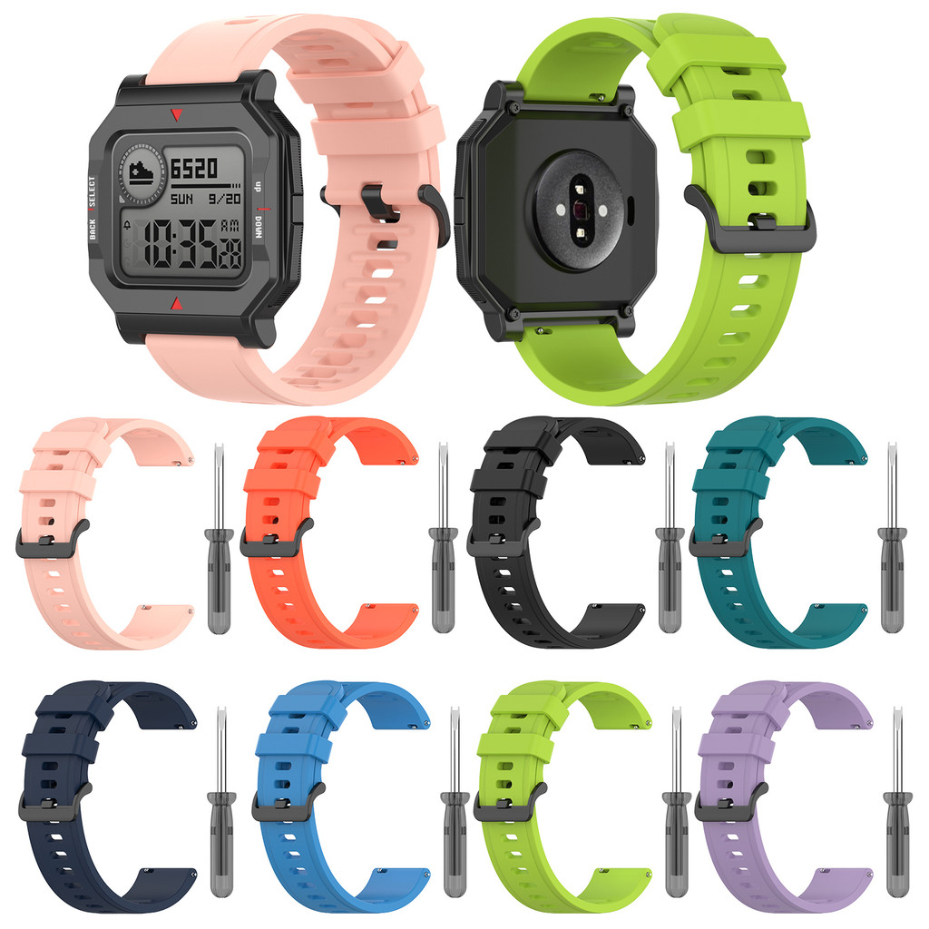 Silicone watchband new strap for Huami Amazfit Neo smart watch black buckle with tool Replacement Wr