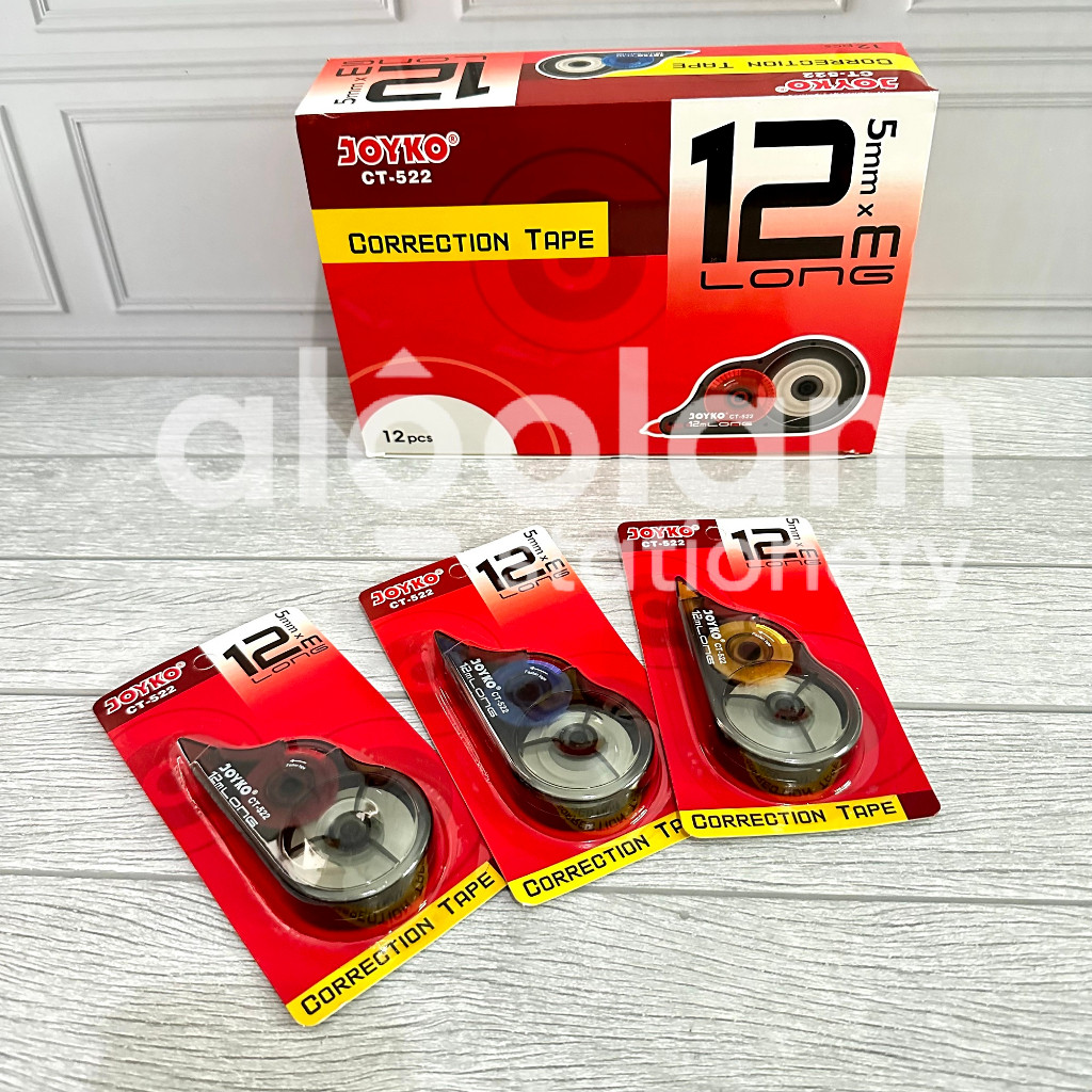 

SATUAN ( 1 PCS 5mm x 12m ) Stipo Kertas Joyko CT-522 Tipe X Kertas Joyko Tipe X Pita Joyko