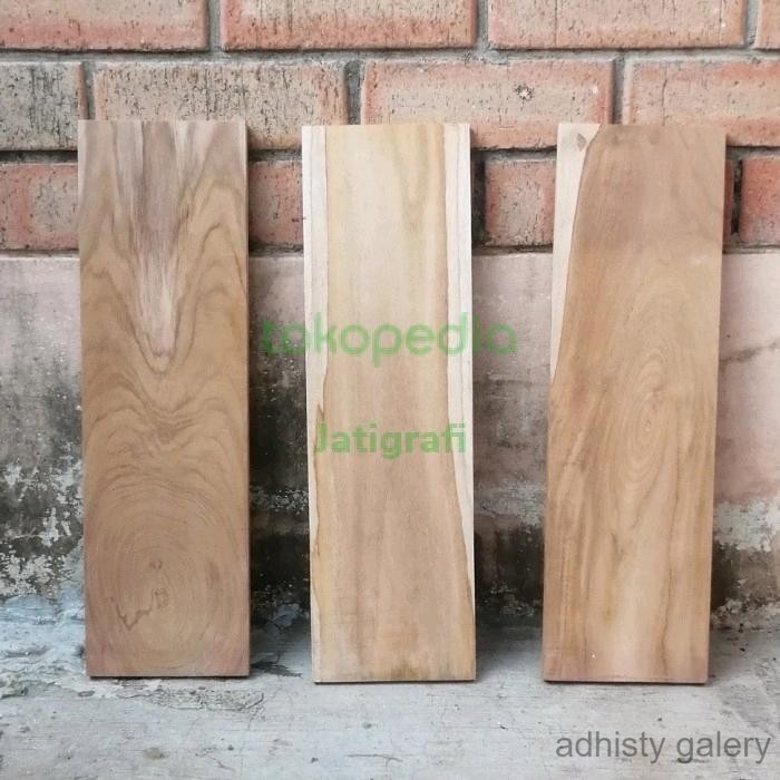 Papan Kayu Jati Perhutani Asli 50x15x1.5cm