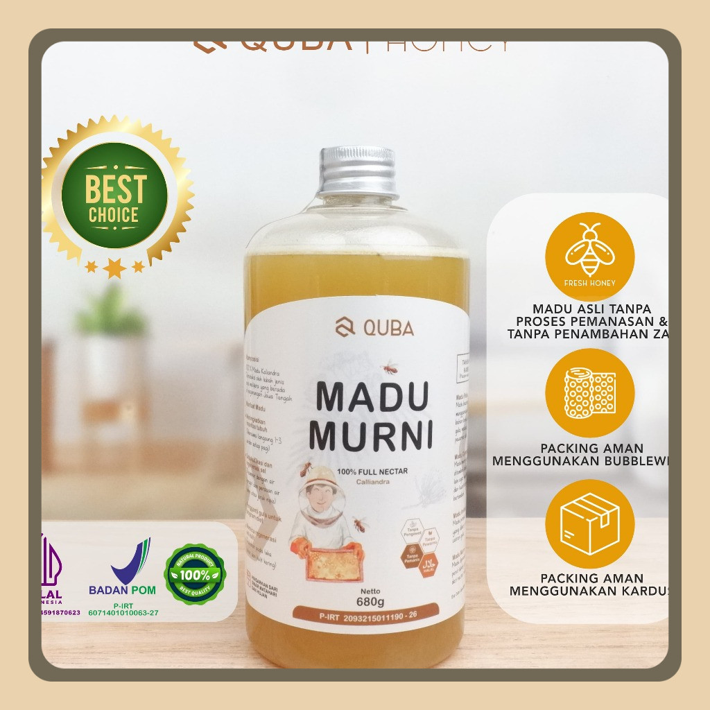 

(680g) Madu Kaliandra | Madu Grade A Full Nectar 100%, Raw Honey