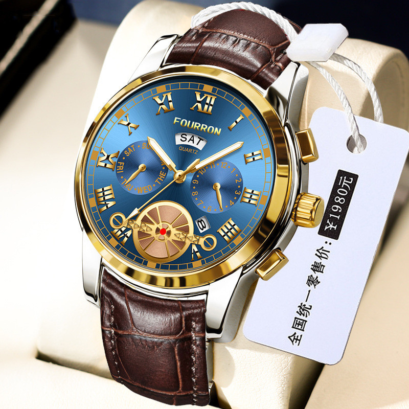 

Jam Tangan Pria Kulit Asli Kalender Minggu Inggris Luminous Tahan Air Sederhana Tipis Kepribadian Fashion