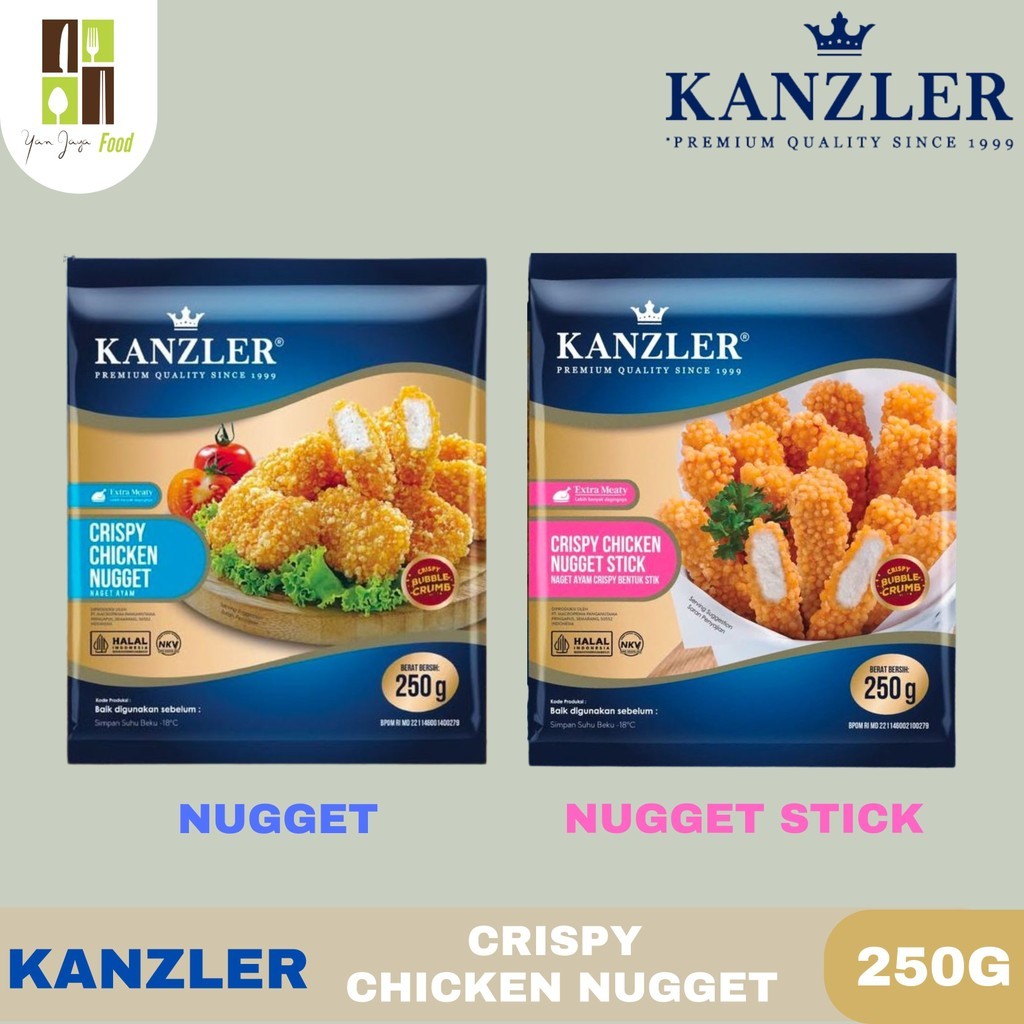 

Kanzler Crispy Chicken Nugget / Nugget Stick / Naget Bubble Kemasan 250g