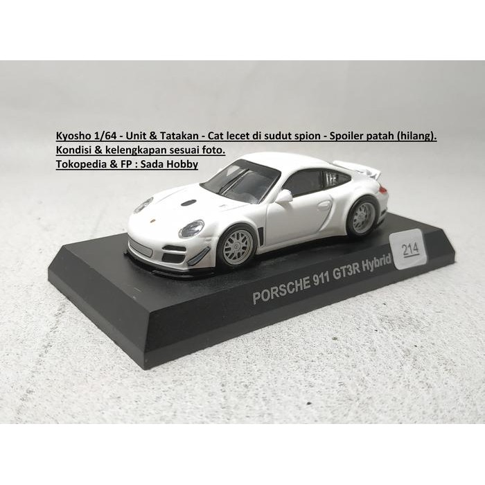 IP3... Kyosho 1/64 Porsche 911 GT3R Hybrid Putih JUNK 2ND