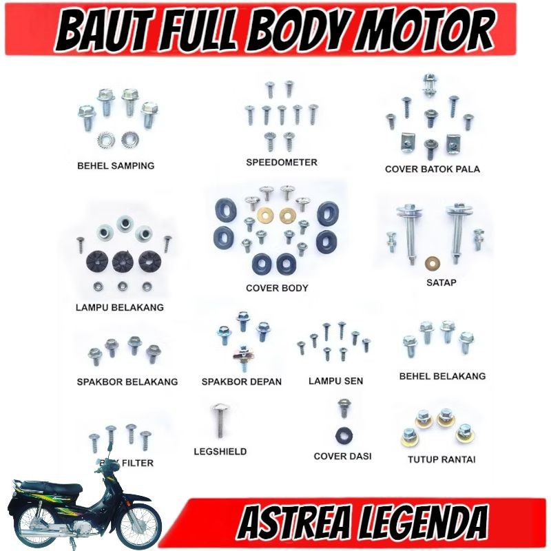 COD Baut Astrea Legenda Full Set / Baud Honda Astrea Legenda Full set Full Body / Baut Baud Honda As