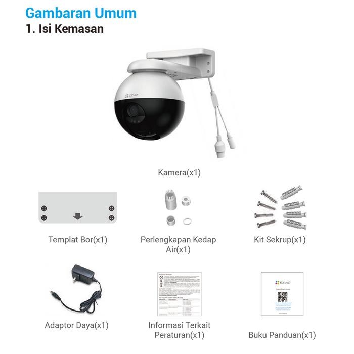 EZVIZ C8W PRO 5MP PANTILT 2 WAY AUDIO ALARM SIRENE OUTDOOR WIFI CAMERA - C8W-4MP-NON, NON