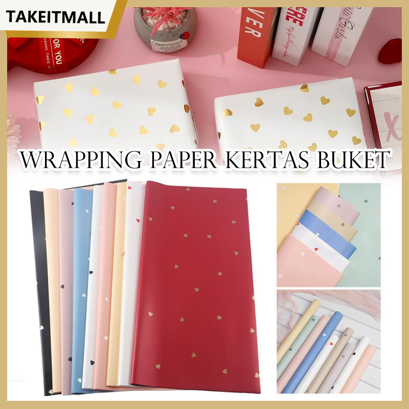 

20 Lembar Wrapping Paper Kertas Buket LOVE Polkalove Cellophane /FLORIST PAPER / KERTAS BUKET BUNGA / WRAPPING WRAPPER