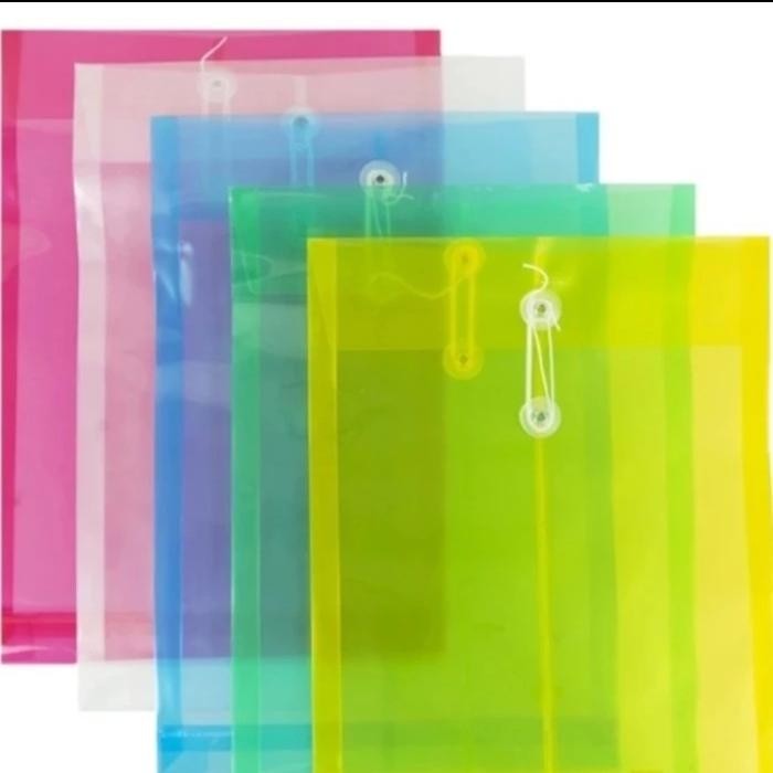 

map tali plastik folio/map plastik tali folio murah - merah